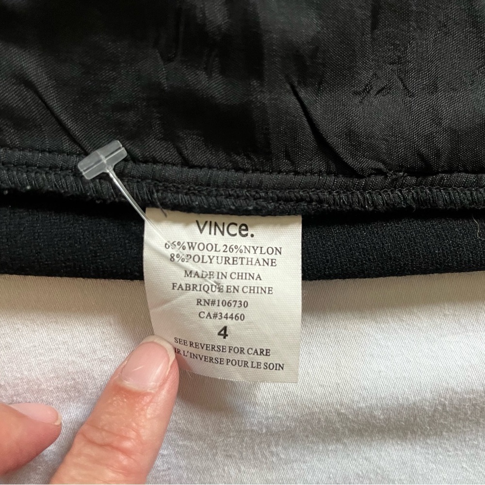 Vince Pleated Lined Wool Blend Short Classic Black Skirt Womens Size 4 - Picture 9 of 11